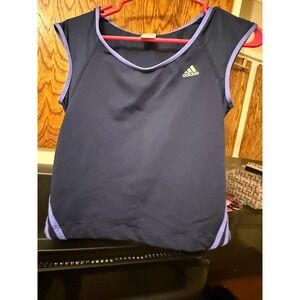 Adidas ClimaCool Womens XL Navy Blue Purple Mesh Back Athletic Training Tank Top